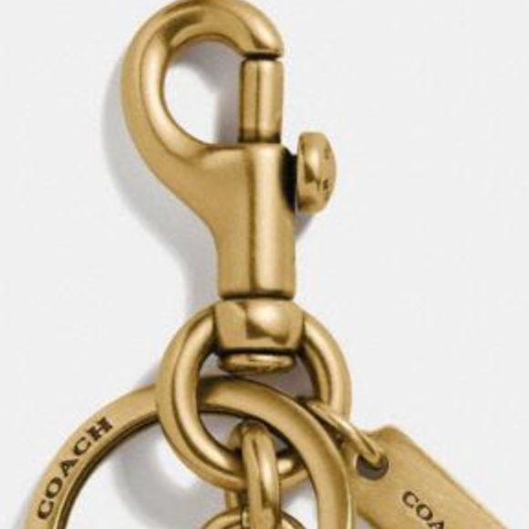 Coach HORSE & CARRIAGE BAG CHARM FOB Keychain GOLD - Picture 5 of 6